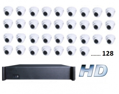 128 kanaals set FullHD incl. 128x IP camera 1080P FullHD POE 24000GB