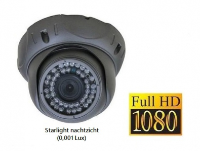 Dome IP camera 1080P FullHD POE Starlight nachtzicht